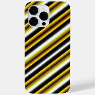 Yellow Black White Rainbow Stripes Case-Mate iPhone 14 Pro Max Case