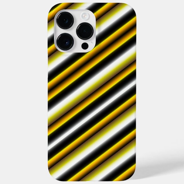 Yellow Black White Rainbow Stripes Case-Mate iPhone Case (Back)