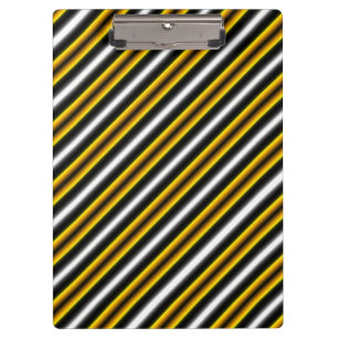 Yellow Black White Rainbow Stripes Clipboard