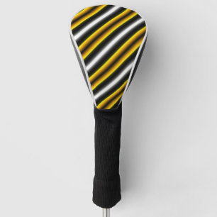 Yellow Black White Rainbow Stripes Golf Head Cover