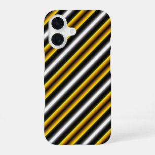 Yellow Black White Rainbow Stripes iPhone 16 Case