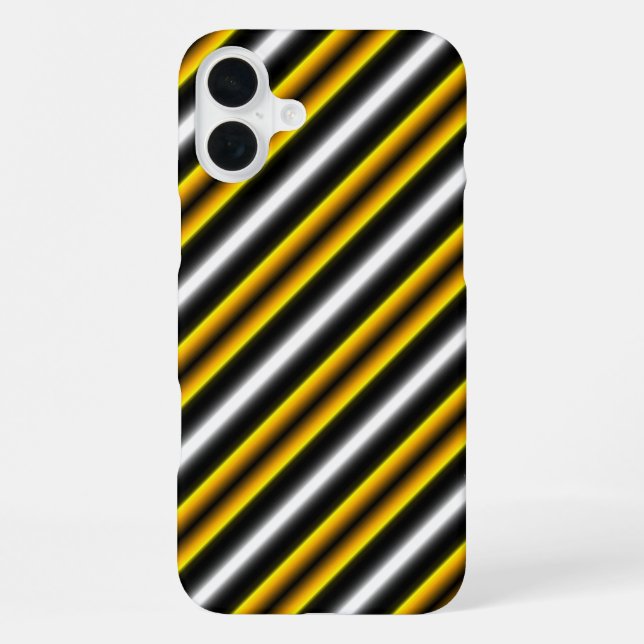 Yellow Black White Rainbow Stripes iPhone Case (Back)