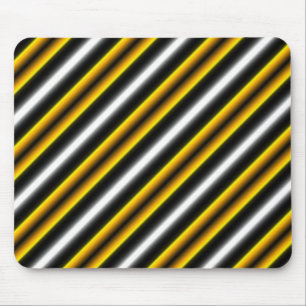 Yellow Black White Rainbow Stripes Mouse Pad