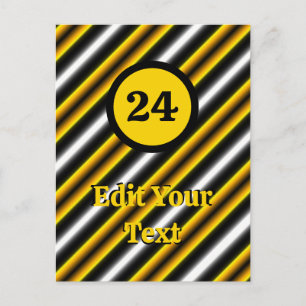 Yellow Black White Rainbow Stripes Postcard