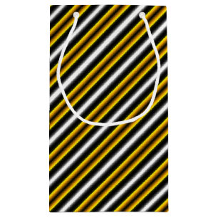 Yellow Black White Rainbow Stripes Small Gift Bag