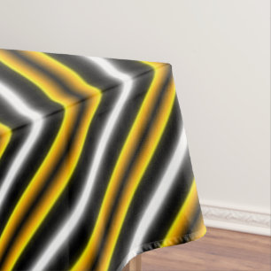 Yellow Black White Rainbow Stripes Tablecloth