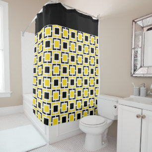 Yellow, Black White Retro Squares