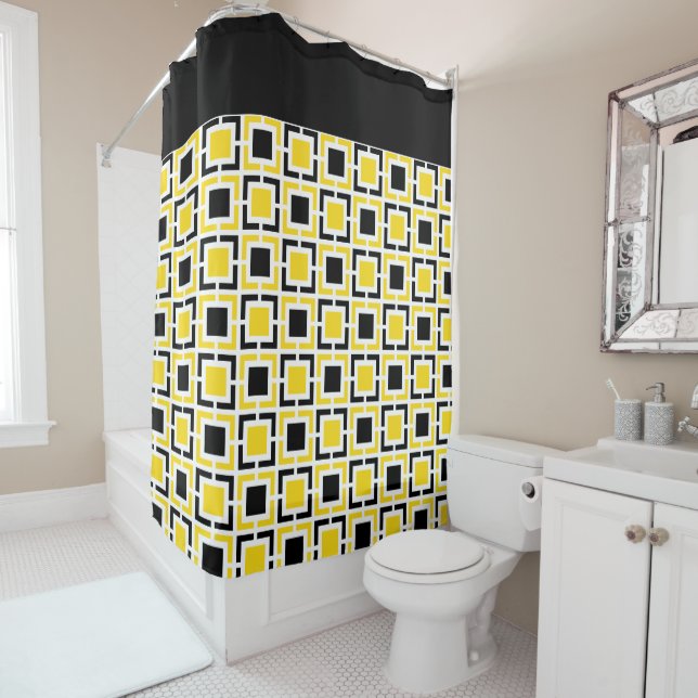 Yellow, Black White Retro Squares (In Situ)