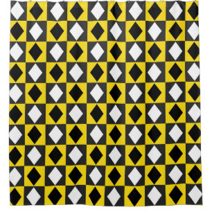 Yellow Black White Rhombus Diamond Shape 