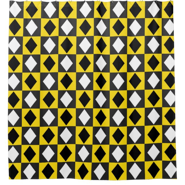 Yellow Black White Rhombus Diamond Shape  (Front)