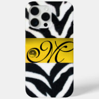 YELLOW BLACK WHITE ZEBRA FUR MONOGRAM,Topaz