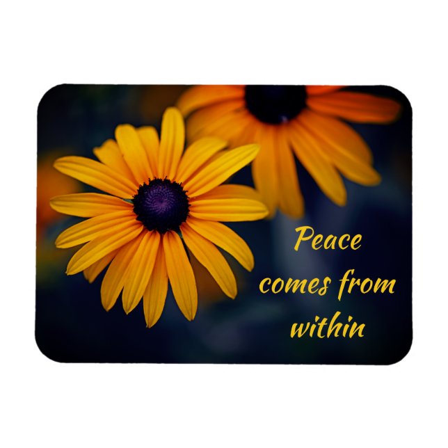 Yellow Blackeyed Susan Garden Flower Motivational Magnet (Horizontal)