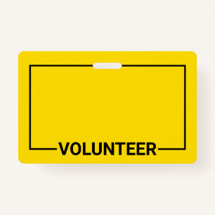 Yellow Blank Volunteer Badge