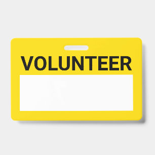 Yellow Blank Volunteer Badge