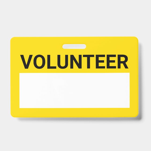 Yellow Blank Volunteer Badge (Front)