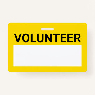Yellow Blank Volunteer Badge