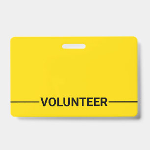 Yellow Blank Volunteer Badge