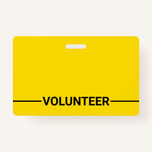 Yellow Blank Volunteer Badge