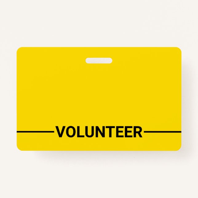 Yellow Blank Volunteer Badge (Front)