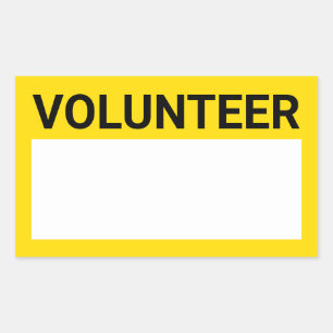 Yellow Blank Volunteer Sticker