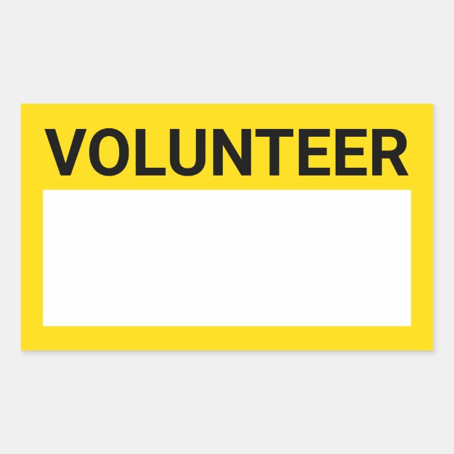 Yellow Blank Volunteer Sticker (Front)