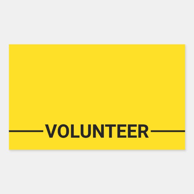 Yellow Blank Volunteer Sticker (Front)