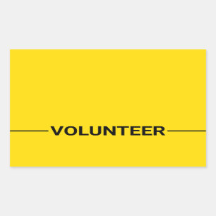 Yellow Blank Volunteer Sticker
