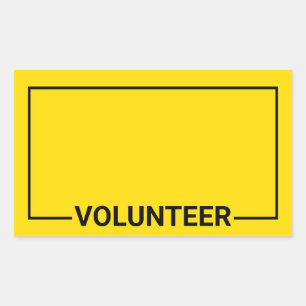 Yellow Blank Volunteer Sticker