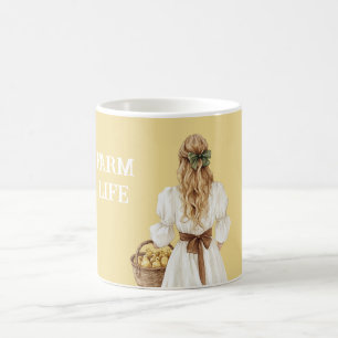Yellow Blonde Basket of Chicks (chickens) Coffee Mug
