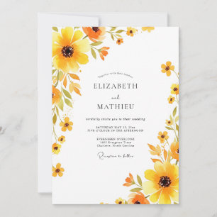 Yellow Bloom Artistic Wedding Invitation