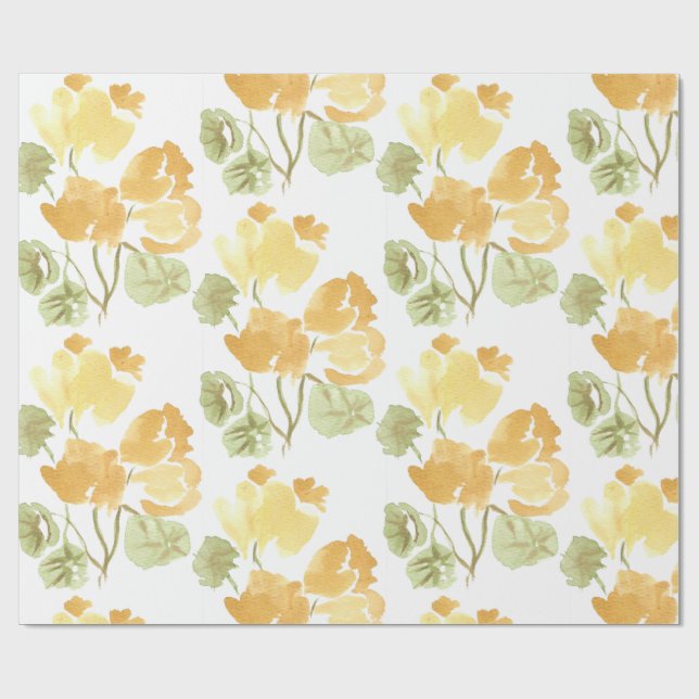 Yellow Bloom Matte Wrapping Paper (Flat)
