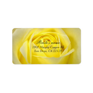 Yellow Bloom Rose Address label