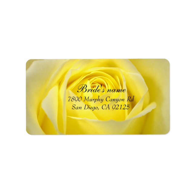 Yellow Bloom Rose Address label (Front)
