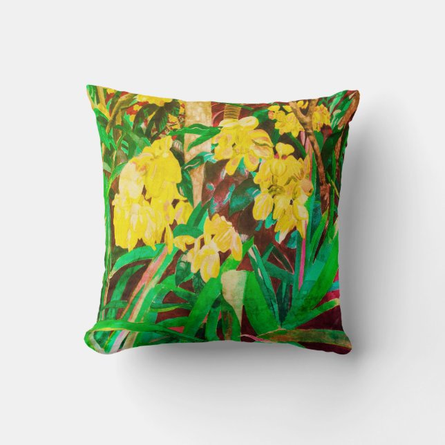 Yellow Blooms Throw Pillow (Front)