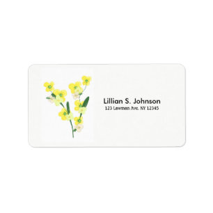 Yellow Blossom Stems Label