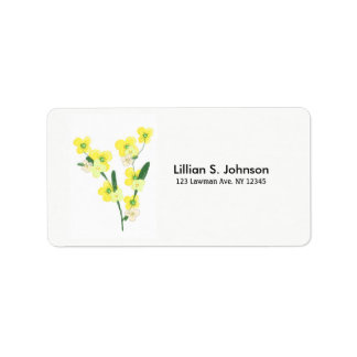 Yellow Blossom Stems Label