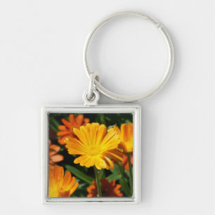 Yellow Blossoms Flowers Art Peace Love Destiny Keychain