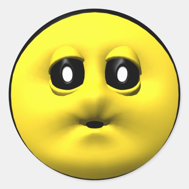 Yellow blowing a kiss classic round sticker (Front)