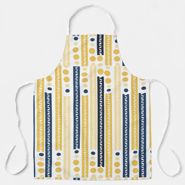 Yellow & Blue Abstract  Apron (Front)