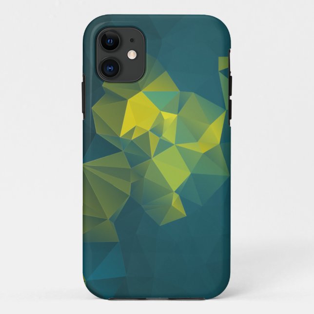 Yellow Blue Abstract Pyramid Pattern Case-Mate iPh iPhone Case (Back)