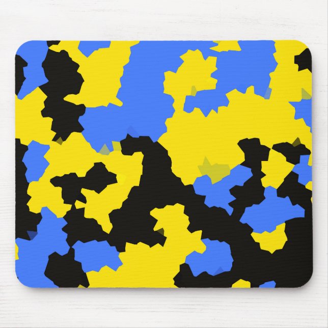 Yellow Blue Black Abstract Design Mouse Pad (Front)