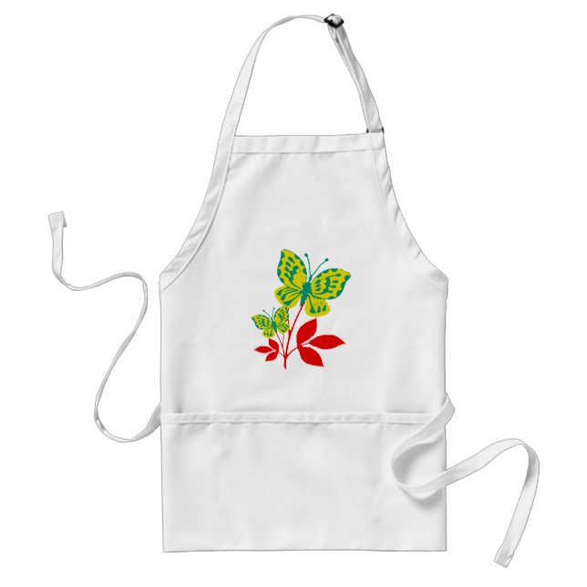 Yellow & Blue Butterflies on Fall Foliage Standard Apron (Front)