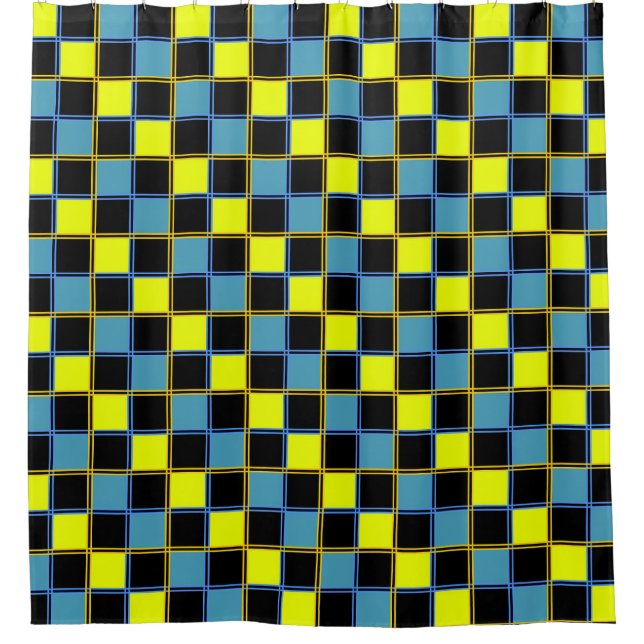 Yellow blue chequered geometric pattern  (Front)