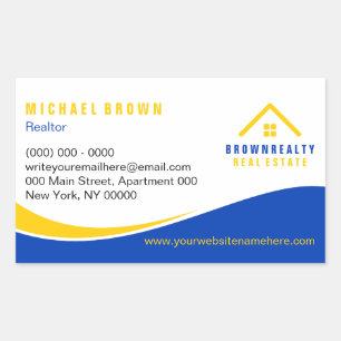 Yellow Blue Classy Roof and Window Rent Home Sticker