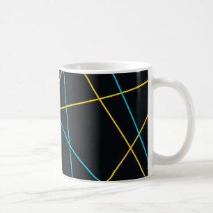 Yellow, Blue, cool, trendy, urban, modern lines Coffee Mug