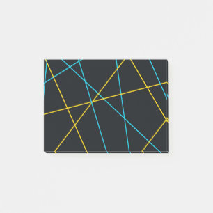 Yellow, Blue, cool, trendy, urban, modern lines Post-it Notes