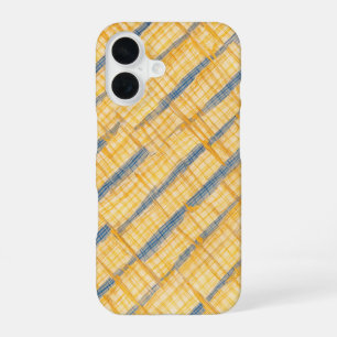 Yellow & Blue Diagonal Grid Pattern Phone Case