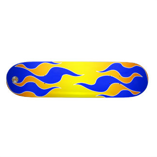 Yellow & Blue Flame Board Skateboard