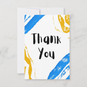 Yellow & Blue Flat Thank You Card