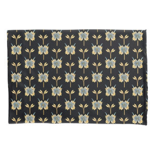 🌸 Yellow Blue Floral Elegant Dark Home Style Cozy Pillowcase